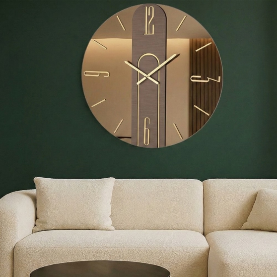 Grande orologio da parete mistica 80cm vetro bronzo design